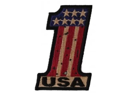 Number 1 USA Vintage Flag and Stars Patch