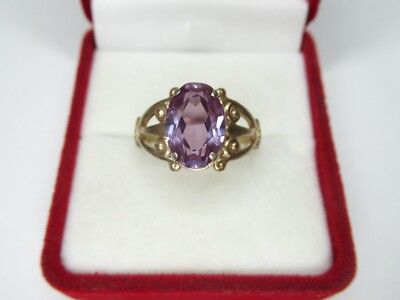 Vintage USSR sterling silver ring 875 star, alexandrite, 3,22 gr, ring size 7,75