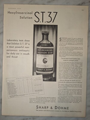 Sharpe and Dohme Solution S.T. 37 Delineator 1930 Vintage Medical Folio Print Ad
