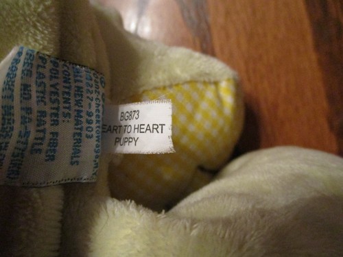 HTF RARE Baby Ganz Plush Rattle Heart to Heart Puppy Dog BG873 - Picture 3 of 8