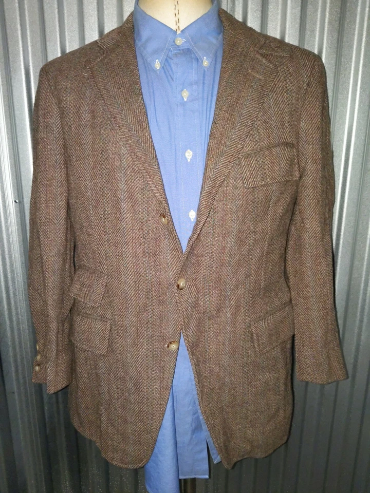38S 70s ICONIC Rare Vintage POLO Ralph Lauren colorful Tweed Jacket Ticket Coat - Image 2 of 4