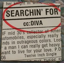 cc: Diva -Searchin' For- EMI-Manhattan V-56111 yr 1988 LP House Synth-Pop