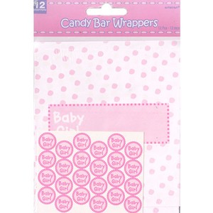 Baby Shower Girl Candy Bar Wrapper Kit Party Supplies Favors