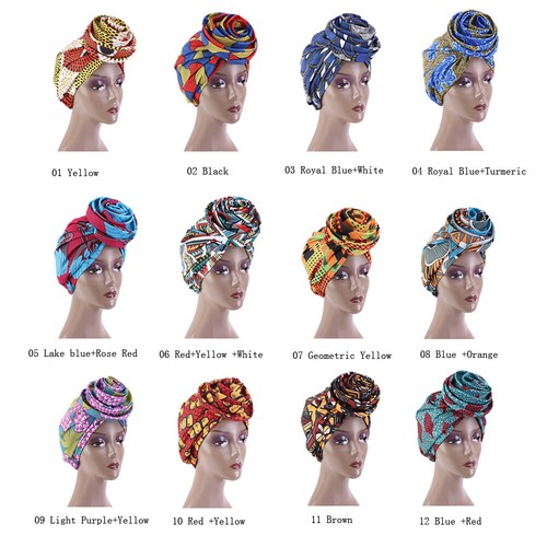 Große Blume Turban afrikanische Haube muslimische Frauen Hijab Mütze Kappe Mützen Haarausfall - Bild 2 von 28