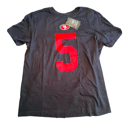 [NEW] Nike Men's San Francisco 49ers Trey Lance #5 Black T-Shirt Size Large