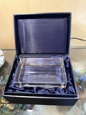 DCL Disney Cruise Line MAGIC - 3D CRYSTAL PAPERWEIGHT Etched Glass With Box Base