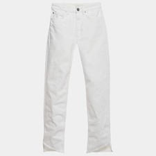Sandro White Denim Raw Hem Jeans S Waist 26