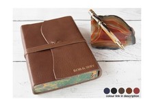 LEATHERKIND Personalised Firenze Italian Full-Grain Leather A5 Journal Chocolate