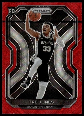 2020-21 Panini Prizm #291 Tre Jones Ruby Wave Prizms (Printing Erro)