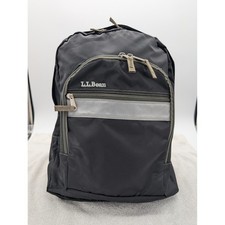 LL Bean Backpack Black Tan Reflective Stripe ...