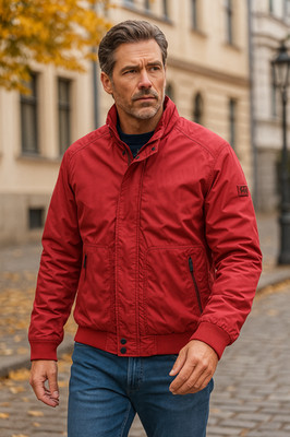 Crossfield Herren Jacke Rot - Übergangsjacke Windbreaker Casual NEU
