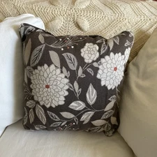 Two Throw Pillows By Marshfield Asashi Storm Brown & Beige With Some Orange