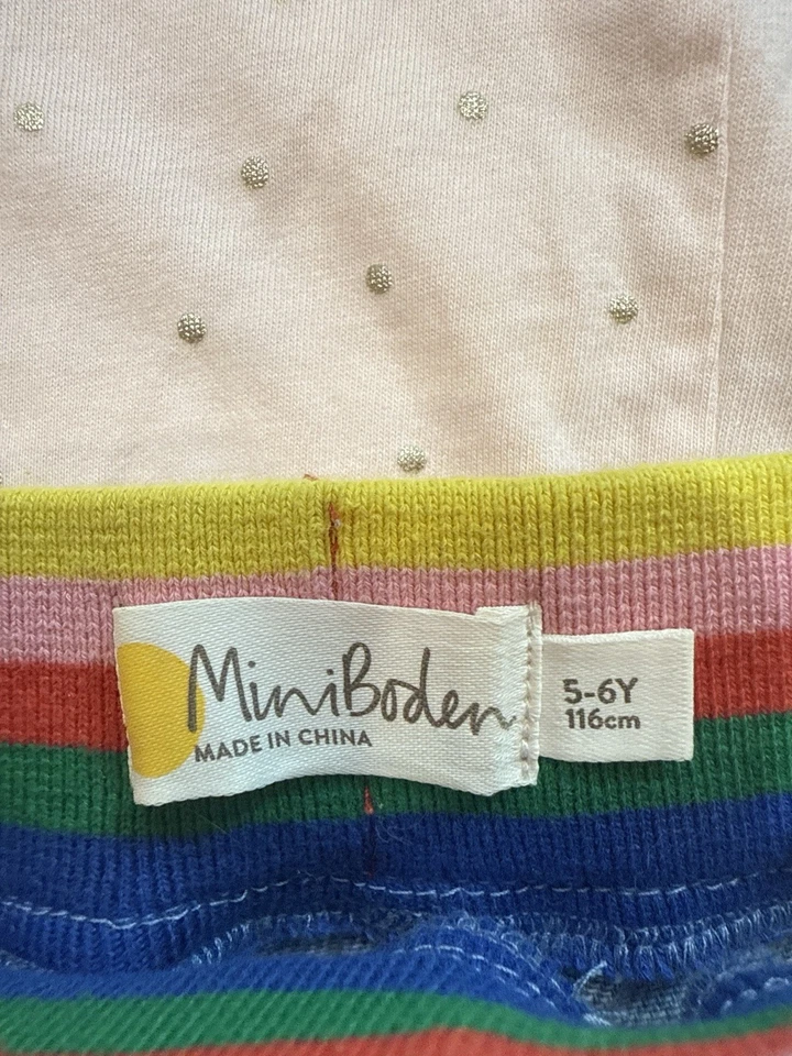 Mini Boden Girls Set 5-6Y Pink Tulle Top & Rainbow Dot Denim Skirt Outfit - Image 3 of 4