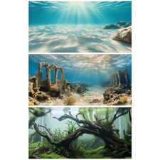 COMSUN 3 Pack Aquarium Background, 48x18 inches Polyester Aquarium Background...