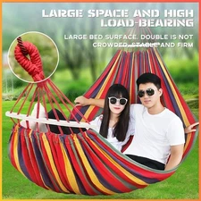 Upgrade Thickened Camping Hammock Outdoor Canvas Hammock Double Hammock Portable