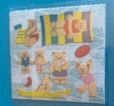 Vintage Pearly Beachy Bears Sticker Module 2.5x2 Inches