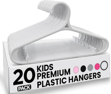 Kids Hangers 20 Pack - 11 Inch Plastic Baby Hangers for Closet - Childrens Hange