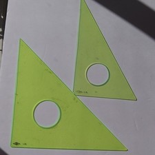 Alvin 10B Drafting Triangle Set Fluorescent Green Architect Engineer Rulers