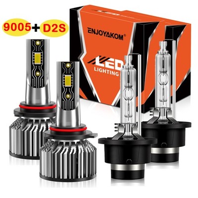 For Infiniti QX56 2004-2010 4X Combo LED HID Headlight High/Low Bulbs white