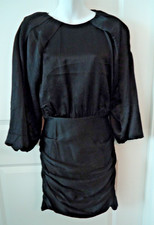 Black Veronica Beard Gracelynn 3/4 Slv Side Zipper Silk Blend Dress-Size 2 $229