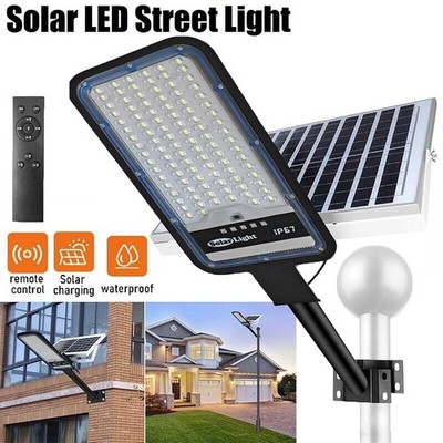 Commercial Solar Street Lights Outdoor Dusk-to-Dawn Solar High Bright Aluminum
