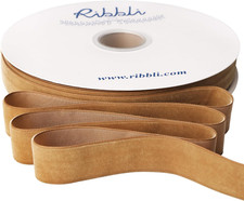 Khaki Velvet Ribbon 1 Inches Continuous 25 Yard Spool Khaki Christmas Ribbon for