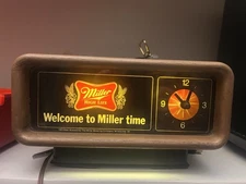 Vintage 1980 MILLER High Life Beer Lighted STARBURST Motion Clock