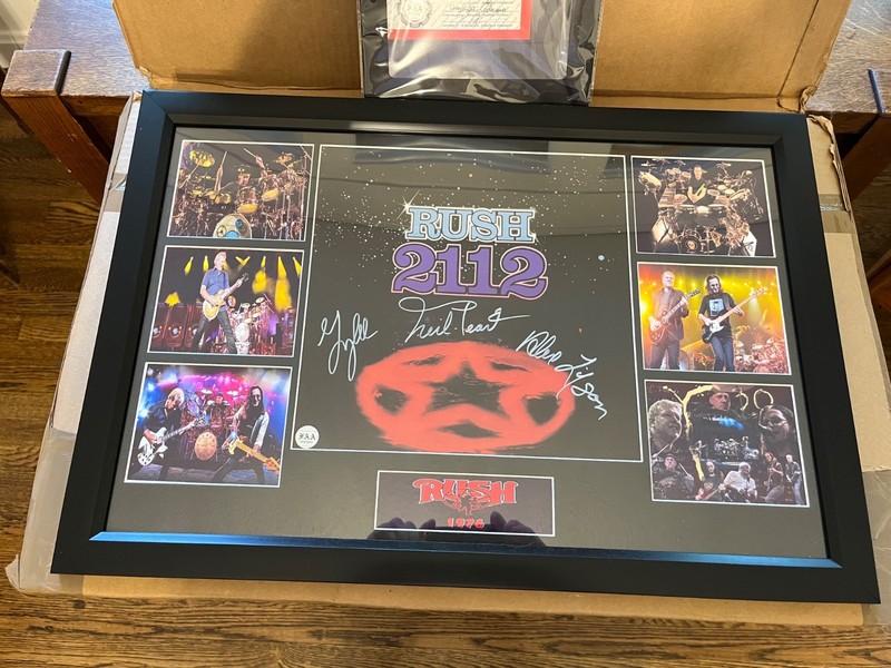 Rush 2112 Signed Lee Lifeson PEART Framed with COA Autograph