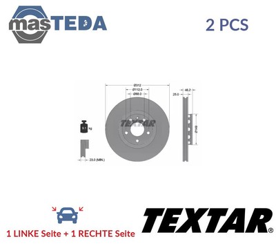 92106105 BREMSSCHEIBEN SATZ VORNE TEXTAR 2PCS NEU OE QUALITÄT