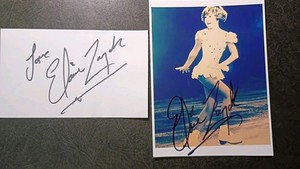ELAINE ZAYAK Hand Signed Autograph 4X6 PHOTO & CARD -GOLD MEDAL  FIGURE SKATER