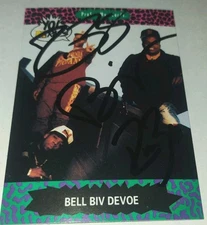 BELL BIV DEVOE NEW EDITION BBD SIGNED VINTAGE ORIGINAL YO MTV RAP TRADING CARD