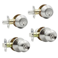 Entry Door Knob and Single Cylinder Deadbolt Combo,Keyed Alike Combination Se...