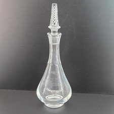Stuart Crystal Air Twist Stopper Decanter Clear Glass Fluted Neck Vintage 15.5in