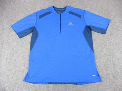 Salomon Shirt Mens Extra Large Blue Advanced Skin Active Dry Quarter Zip Running