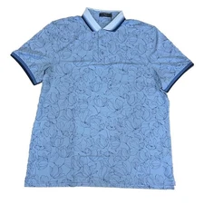 G/Fore Outline Iris Tech Pique Golf Polo Mens Spring Hill Blue Shirt Sz 2XL