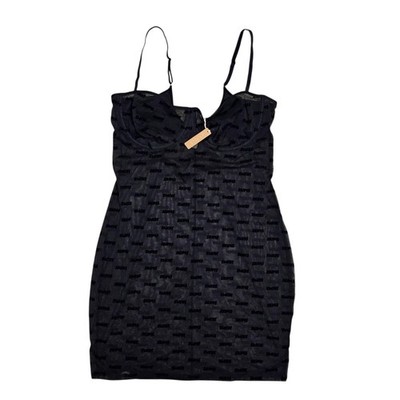 skims AFTER HOURS ONYX SLIP LOGO DRESS 3X