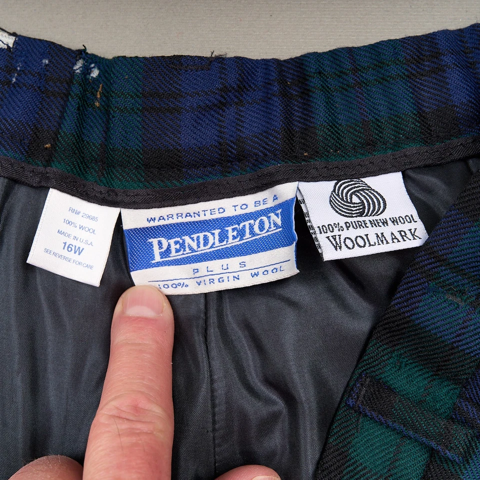 Pantalones Cortos Pendleton De Colección Para Mujer 16 Plus Verde Tartán Lana Escocesa EE. UU. Cintura Alta Foto 2 de 4