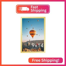 JCJMY 9x14 Picture Frame Gold for Wall Hanging, Wall Mounting Horizontally or Ve
