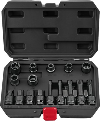 BILITOOLS 16-Piece Impact Brake Caliper Socket Set, 1/2'' Drive One Size 
