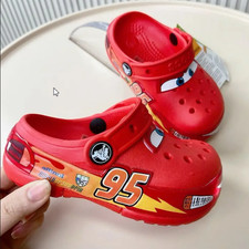 Kids Crocs Lightning McQueen Red LED Light Up Clogs Slip On Sandals Comfort Fit