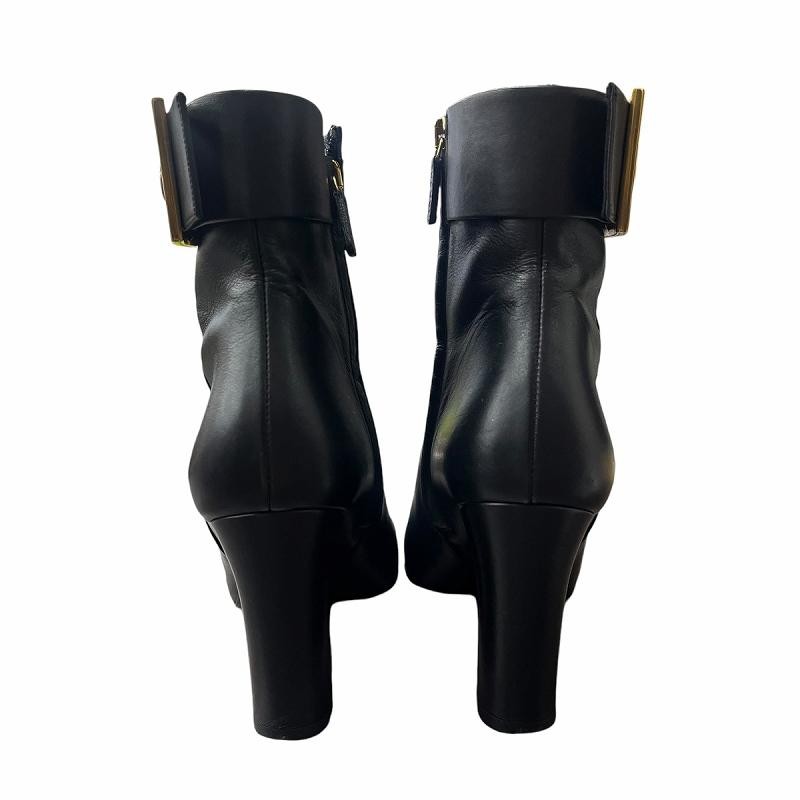 GUCCI Short Belt Design Leather Boots Size:36.5/JP:23.5 Black 141194K Authentic thumbnail 4