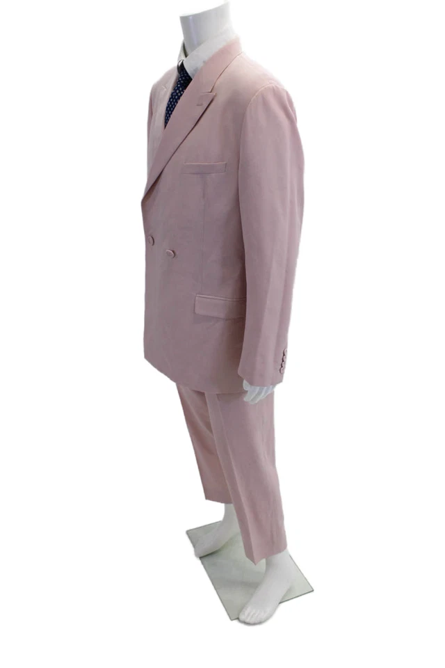 Conjunto de traje blazer de lana de doble botonadura de manga larga rosa talla 56 54 Dior para hombre Foto 3 de 4