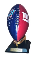 New York Giants Super Bowl XLII DANBURY MINT Porcelain Football Trophy With Base