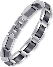 Men Magnetic Bracelets, 8.66 inch Titanium Stainless Steel Men's Jewelry Gifts  
