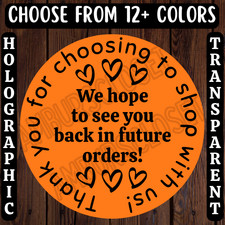 40 THANK YOU STICKERS 2" LARGE ROUND LABELS SMALL BUSINESS SCRATCH RESISTANT