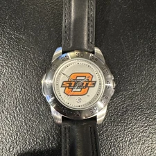 Oklahoma State Cowboys Sun Time Stainless Steel  Watch Leather Band
