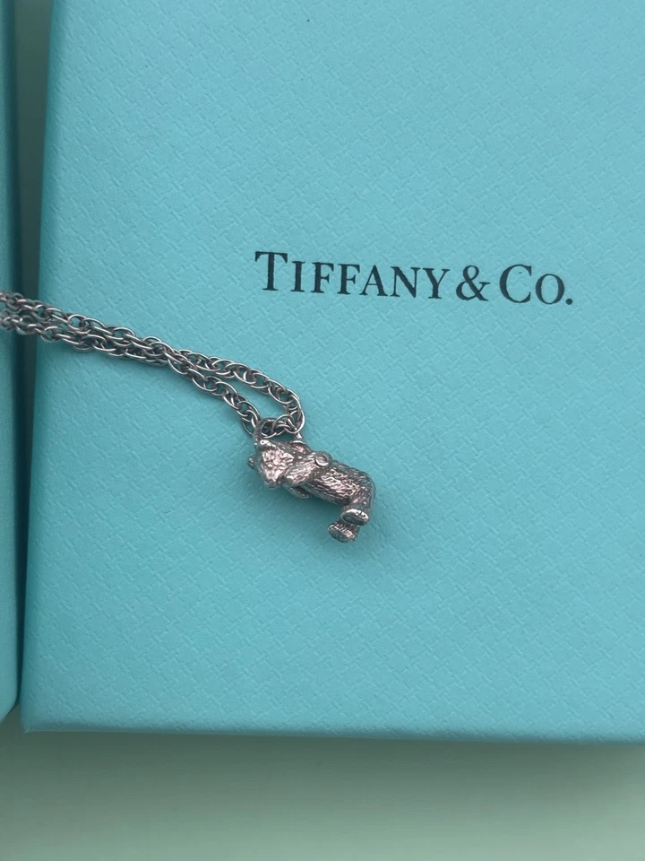 Collar Tiffany Co Brazos Movibles Oso de Peluche Dije Plata Esterlina Raro De Colección Foto 4 de 4
