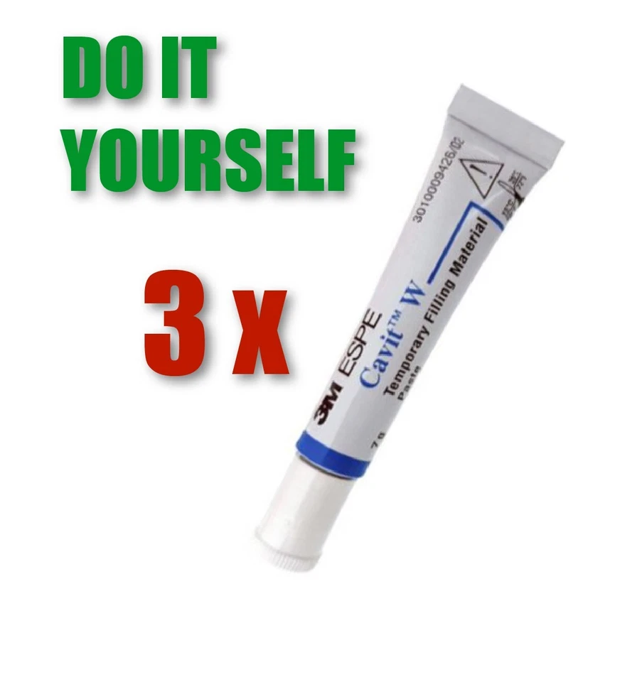 3 Stück 3M ESPE Cavit™ W Zahnzement / provisorische Zahnfüllung & Zahnreparatur