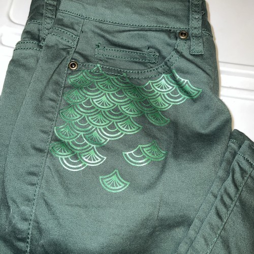 Destination Disney Little Mermaid Skinny Jeans, Green Size 5 - Picture 2 of 3