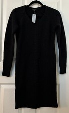 Ann Taylor Petite Black Slim Fit Sweater Dress XXSP